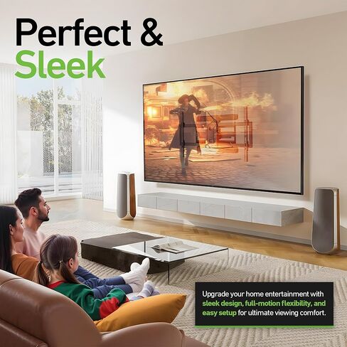 Heavy Duty Dual Arm Articulating TV Wall Mount Bracket for Hisense U76 QLED 100U76N 100 Inch TV - Tilt & Swivel with Reduced Glare in Saudi Arabia