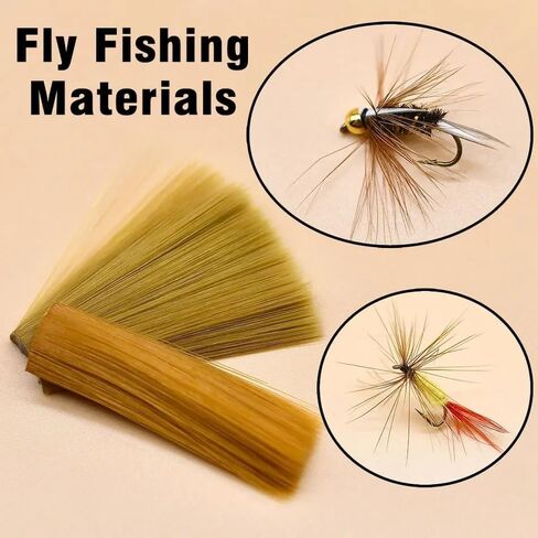 2-Piece 2Colors Tapered Nylon Fibers Fly Tying Material - Suitable for Trout Lures Perdigon Nymph Tails Mayfly Tails Dry Fly Wings & Insect Legs DIY Fly Tying Supplies in Saudi Arabia