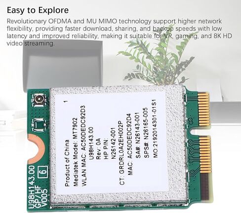 بطاقة WiFi 6E لاسلكية، محول شبكة 4200 ميجا بت في الثانية M.2 NGFF مع حامل، لأجهزة الكمبيوتر المحمول in Kuwait