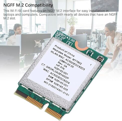 بطاقة WiFi 6E لاسلكية، محول شبكة 4200 ميجا بت في الثانية M.2 NGFF مع حامل، لأجهزة الكمبيوتر المحمول in Kuwait