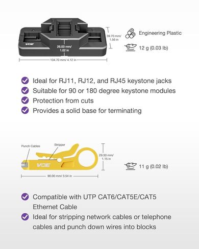RJ45 Cat6 Keystone Jacks UL Listed 50-Pack with Speed Termination Keystone Tool in Saudi Arabia