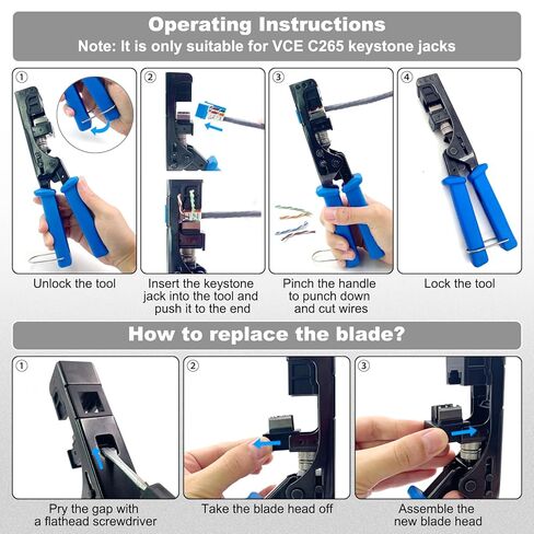 RJ45 Cat6 Keystone Jacks UL Listed 50-Pack with Speed Termination Keystone Tool in Saudi Arabia