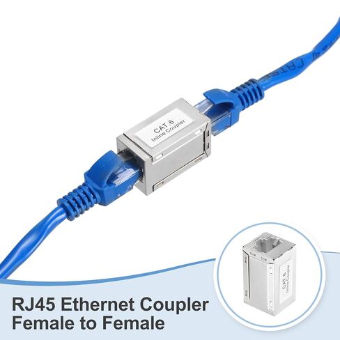 MECCANIXITY 5PCS RJ45 CAT6 8P8C Ethernet Coupler, Ethernet Coupler Female to Female in Line Cat6 Cat5e Cat5 Extender Cable Adapter, Silver in Saudi Arabia