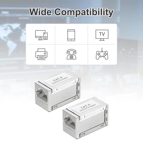 MECCANIXITY 5PCS RJ45 CAT6 8P8C Ethernet Coupler, Ethernet Coupler Female to Female in Line Cat6 Cat5e Cat5 Extender Cable Adapter, Silver in Saudi Arabia
