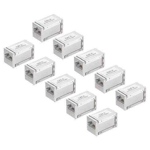 MECCANIXITY 5PCS RJ45 CAT6 8P8C Ethernet Coupler, Ethernet Coupler Female to Female in Line Cat6 Cat5e Cat5 Extender Cable Adapter, Silver in Saudi Arabia