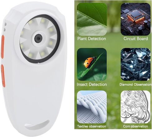 Handheld Digital Microscope, 2MP 2 Inch HD Screen with 8 LED Lights for Reading Stamps Jewelry Plants Electronic Components (White) in Kuwait