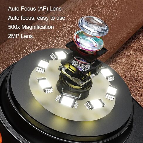EBTOOLS Handheld Digital Microscope, 500X Magnification with 2.4 Inch HD Screen and 8 LED Lights, for Repairs Soldering Scientific Research Circuit Boards in Saudi Arabia
