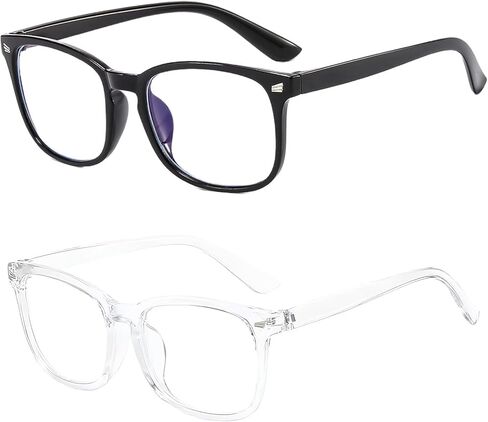 Clear Blue Light Glasses for Women and Men, Fashionable Square Frame Glasses with Anti Glare Protection in Saudi Arabia