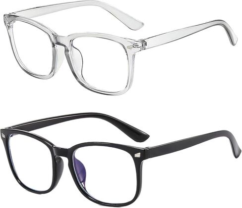 Clear Blue Light Glasses for Women and Men, Fashionable Square Frame Glasses with Anti Glare Protection in Saudi Arabia
