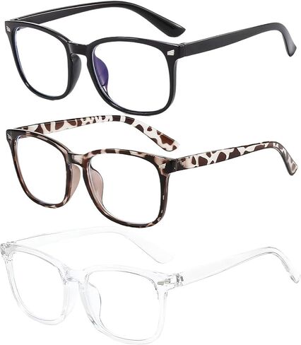 Clear Blue Light Glasses for Women and Men, Fashionable Square Frame Glasses with Anti Glare Protection in Saudi Arabia