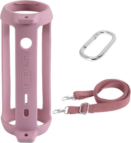 co2CREA Soft Silicone Case Replacement for JBL Flip 6 Portable Bluetooth Speaker (Pink Case) in Saudi Arabia