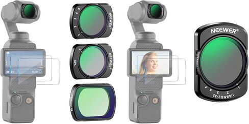 NEEWER Magnetic Variable ND2-32&1/4 Black Diffusion&CPL Filter Set and 2 in 1 Variable ND2-32 & 1/4 Black Diffusion Filter Compatible with DJI Osmo Pocket 3 Creator Combo in Saudi Arabia