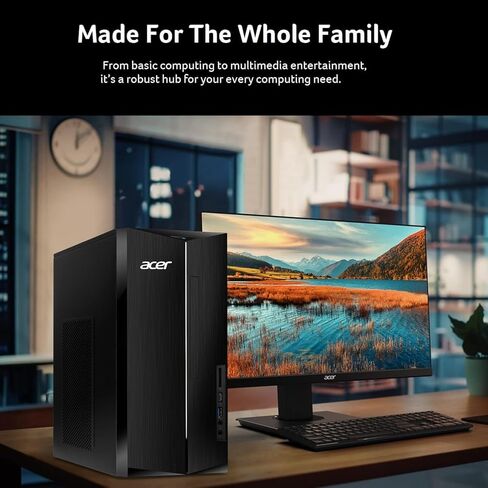 كمبيوتر سطح المكتب acer، وحدة المعالجة المركزية Intel 14th Gen Ultra-Fast 10-Core i5، وذاكرة وصول عشوائي DDR5 بسعة 16 جيجابايت، و1.5 تيرابايت (512 جيجابايت SSD و1 تيرابايت HDD)، وWi-Fi 6، ودعم شاشة 4K، وWins 11، وKB وماوس سلكي، وOffice 365 مجاني على الويب in Saudi Arabia