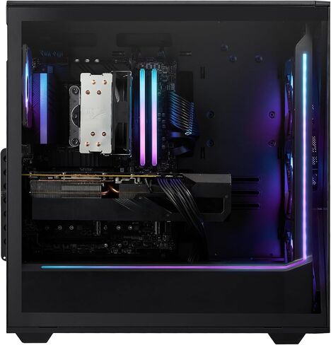 كمبيوتر مكتبي iBUYPOWER Slate Black Gaming PC AMD Ryzen 7 8700F CPU، AMD Radeon RX 9060XT 8GB GPU، 32GB DDR5 RGB 5200MHz RAM، 2TB NVMe SSD، Windows 11 Home، لوحة مفاتيح وماوس للاعبين - SBA7R96XT03 in Saudi Arabia
