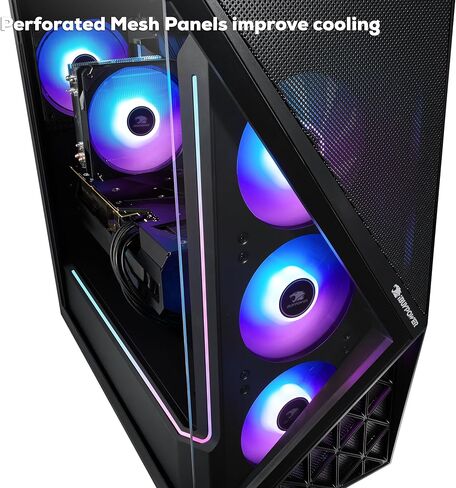 كمبيوتر مكتبي iBUYPOWER Slate Black Gaming PC AMD Ryzen 7 8700F CPU، AMD Radeon RX 9060XT 8GB GPU، 32GB DDR5 RGB 5200MHz RAM، 2TB NVMe SSD، Windows 11 Home، لوحة مفاتيح وماوس للاعبين - SBA7R96XT03 in Saudi Arabia