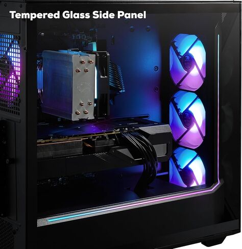 كمبيوتر مكتبي iBUYPOWER Slate Black Gaming PC AMD Ryzen 7 8700F CPU، AMD Radeon RX 9060XT 8GB GPU، 32GB DDR5 RGB 5200MHz RAM، 2TB NVMe SSD، Windows 11 Home، لوحة مفاتيح وماوس للاعبين - SBA7R96XT03 in Saudi Arabia
