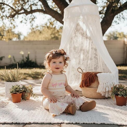 Twopumpkin Toddler Girl Summer Clothes Spaghetti Strap Jumpsuit Sleeveless Halter Romper Baby Bell Bottoms Outfit in Saudi Arabia