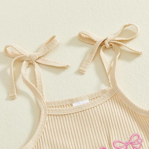 Twopumpkin Toddler Girl Summer Clothes Spaghetti Strap Jumpsuit Sleeveless Halter Romper Baby Bell Bottoms Outfit in Saudi Arabia