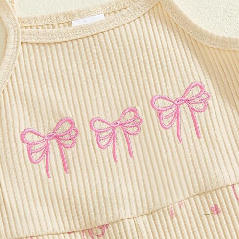Twopumpkin Toddler Girl Summer Clothes Spaghetti Strap Jumpsuit Sleeveless Halter Romper Baby Bell Bottoms Outfit in Saudi Arabia
