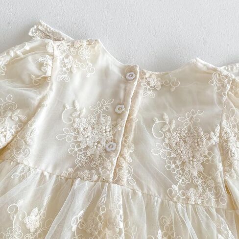 Newborn Baby Girl Lace Romper Dress Long/Short Sleeve Floral Ruffle Princess Dress Baby Shower Birthday Outfit in Saudi Arabia