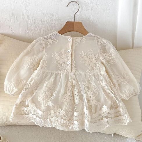 Newborn Baby Girl Lace Romper Dress Long/Short Sleeve Floral Ruffle Princess Dress Baby Shower Birthday Outfit in Saudi Arabia