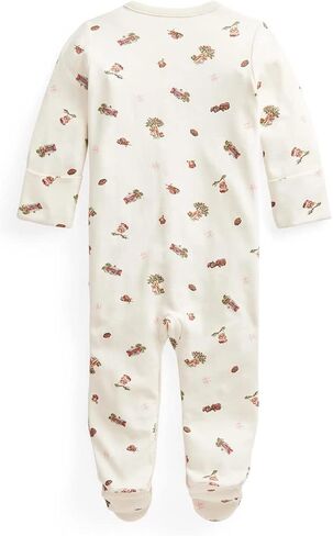 Polo Ralph Lauren Baby Girl's Interlock Coveralls (Off-White Bear Print, Newborn) in Saudi Arabia