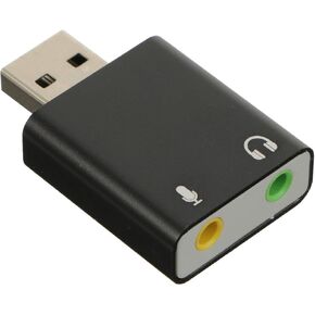 محول صوت ستيريو USB بطاقة صوت خارجية من سبائك الألومنيوم محول صوت USB مع مقبس سماعة الرأس والميكروفون والتشغيل متوافق مع أجهزة الكمبيوتر المحمول وألعاب الموسيقى DVD in Kuwait