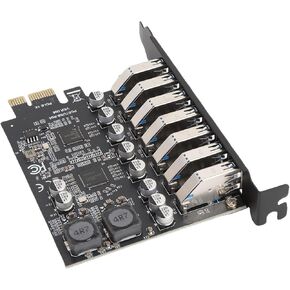 بطاقة توسيع SUNGOOYUE عالية السرعة 5 جيجابت في الثانية PCIe لـ 10 11، 7 منافذ USB3.2 GEN1 بطاقة توسيع لتعدد المهام بشكل أكثر سلاسة، ومنع التيار الزائد - متوافقة مع محطات العمل - الراتنج والحديد in Kuwait