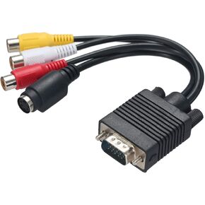 Denash VGA إلى SVideo، VGA إلى، SVIDEO 3 TV AV محول كابل، كابل محول إشارة AV عالي الجودة مع ذكر قياسي 15Pin، in Kuwait