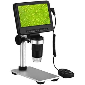 Digital Microscope Camera with 5" LCD Display, 500-1000X Magnification, Adjustable LED Lights, Includes Stand (B) in Kuwait