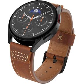 سوار جلدي من ريسيتاني متوافق مع ساعة سامسونج جالاكسي الترا 8 7 6 5 4 للرجال، حزام بديل من الجلد الطبيعي العلوي مقاس 47 مم 46 مم 45 مم 44 مم 43 مم 42 مم 40 مم in Kuwait