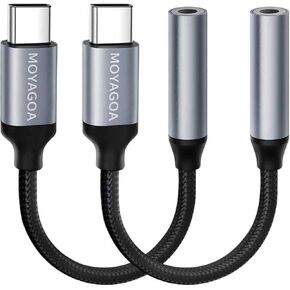 3.5mm AUX to USB-C Audio Headphone Jack Adapter–Type C to AUX Converter Dongle for iPhone 17/15/16, iPad Mac Pack 2 in Kuwait