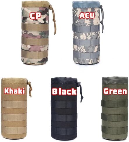 1Pc Tactical Water Bottle Pouch Bag Military Outdoor Travel Hiking Drawstring Water Bottle Holder Kettle Carrier Bag (Without Water Bottle) in Saudi Arabia