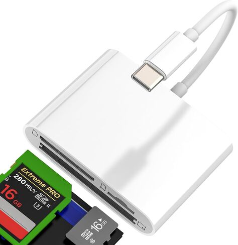 محول كاميرا رقمية لهاتف IPhone لجهاز Apple USB C إلى CF TF قارئ بطاقة SD (3 في 1) عصا ذاكرة الكمبيوتر Android لجهاز IPad Flash Drive Macbook Transfer Compact متوافق مع محول Samsung Laptop TypeC in Kuwait