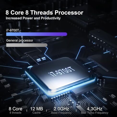 Lenovo ThinkCentre M920q Tiny Desktop Intel i7-9700T ما يصل إلى 4.30 جيجا هرتز 16 جيجا بايت رام جديد 1 تيرابايت NVMe SSD مدمج AX210 Wi-Fi 6E BT HDMI شاشة مزدوجة تدعم لوحة المفاتيح اللاسلكية والماوس Win11 Pro (متجدد) in Kuwait