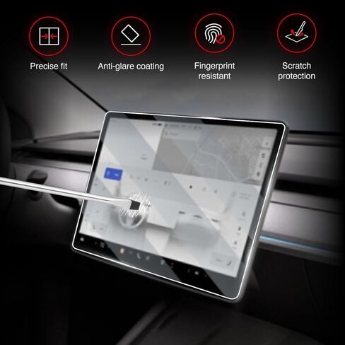 ملحقات واقي شاشة Tesla غير اللامع [بدون وهج وبصمات الأصابع]، واقي زجاجي مقسى مع مجموعة محاذاة (لامع، الطراز الجديد Y Model 3 (15.4")) in Saudi Arabia