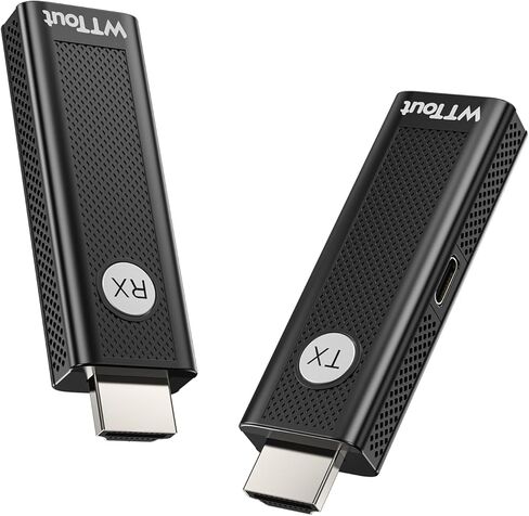 Wireless HDMI Transmitter and Receiver- 4K Decode 1080P Output Plug & Play 165FT Wireless HDMI Extender Kit, 2.4/5.8G Dual-Band for Video Streaming from Laptop/Pc/Tv Box/Projector in Saudi Arabia