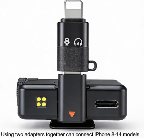 Type C Adapters for DJI Mic Mini, with USB C Adapter for Lightning Port Devices for iPhone Smartphone/PC/Mac Connector Accessories, Wireless Microphone Receiver, Plug and Play in Saudi Arabia