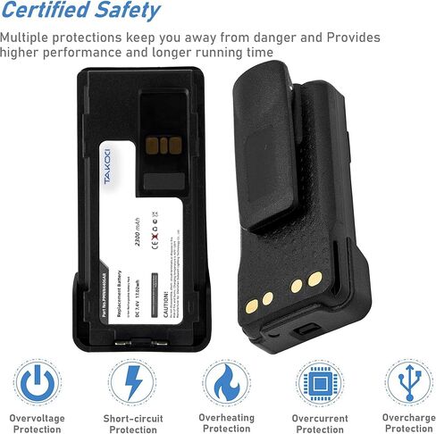 (عبوتان) بديل متوافق مع Motorola APX 4000 APX 3000 APX2000 PMNN4448 PMNN4406AR راديو 7.4 فولت 2300 مللي أمبير مع مشبك حزام in Kuwait