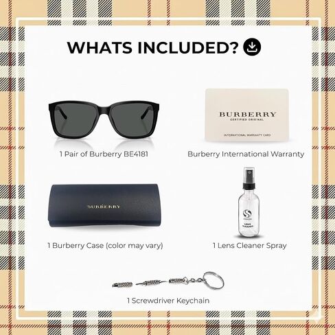 BURBERRY BE4181 نظارة شمسية مربعة الشكل من الأسيتات مع طقم نظارات فاخر in Saudi Arabia
