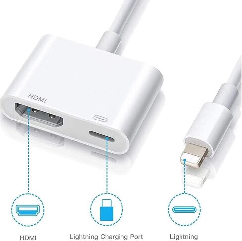 [Apple MFi Certified] Apple Lightning to HDMI Adapter for iPhone to TV, 1080P Digital AV Adapter Sync Screen Connector Cable Compatible for iPhone 14 13 12 11 XS XR X 8 iPad to HDTV Projector Monitor in Saudi Arabia
