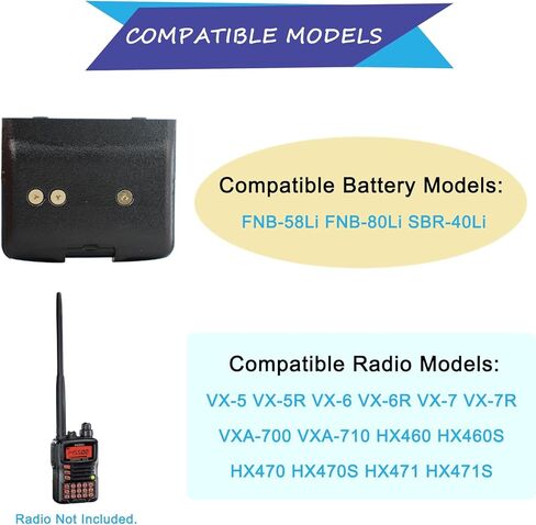 1PC FNB-80Li FNB-58Li Li-ion Battery 7.4V 1500mAh Replacement for Yaesu Vertex VX-5R VX-5 VX-6R VX-6 VX-7R VX-7 VXA-700 VXA-710 HX460 HX470 HX471 Radio in Saudi Arabia