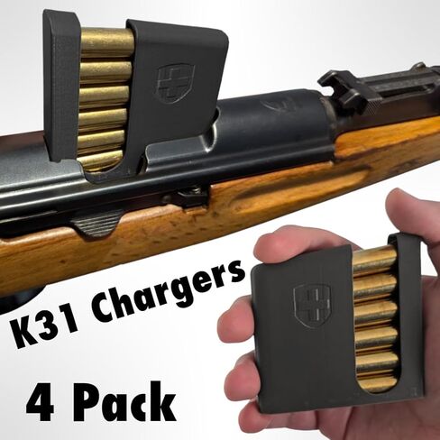 4pcs Functional Replica K31 Charger/Stripper Clip for Schmidt–Rubin Rifle 7.55x55 Swiss (Will not fit K11) in Saudi Arabia
