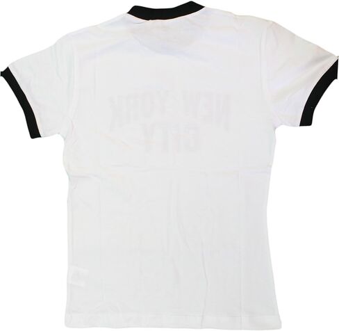 Ladies New York City Ringer Shirt Distressed Retro Design Tee Black White in Saudi Arabia