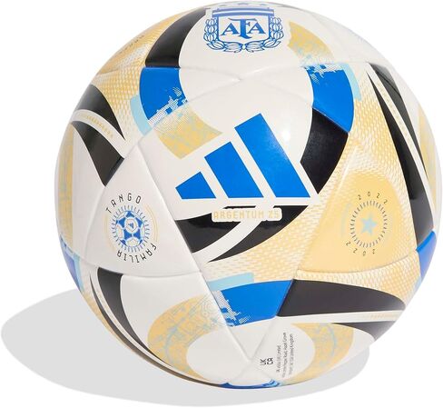 كرة قدم صغيرة من Adidas للجنسين للبالغين من الجنسين، باللون الأبيض/الذهبي الغامق/الرمادي الصلب، 1 in Kuwait