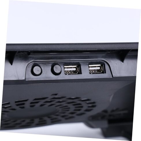 حامل تبريد للكمبيوتر المحمول USB من MERRYHAPY، 5 مراوح، جهاز تبريد للكمبيوتر المحمول بارتفاع قابل للتعديل مع قاعدة مضادة للانزلاق للألعاب والاستخدام المكتبي، أسود in Kuwait