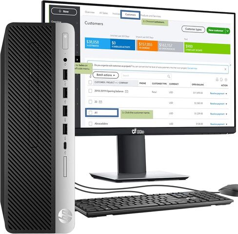 HP 800 G5 Desktop Computer PC, Intel i5 9500 up to 4.40 GHz, 32GB DDR4, 1TB SSD, New 24 inch Screen, Built-in 5G WiFi BT, DP, Windows 11 Pro (Renewed) in Kuwait