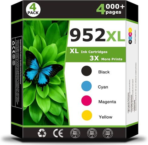 952XL Ink Cartridges Compatible for HP 952 XL ink combo pack Printer Ink 952 xl 952 ink Cartridges Work with OfficeJet Pro 7740 8710 8715 8720 8702 8715 8725 8730 8732M 8736 8743 Printer ink(4 Pack) in Kuwait