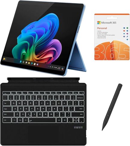 Microsoft Surface Pro 13" 3K 120Hz Touchscreen 2-in-1 Tablet Laptop, 10-Core Snapdragon 45 Tops NPU, 16GB RAM 512GB SSD, Backlit Keyboard, Stylus, MS 365, 14-hr Battery, Copilot+, Win 11 Pro (Renewed) in Kuwait