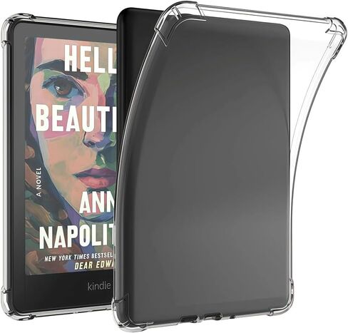 حافظة شفافة من الورق الأبيض - غطاء خلفي مرن من مادة TPU المرنة لجهاز Kindle Paperwhite الجديد مقاس 7 بوصات (الجيل الثاني عشر - 2024) in Saudi Arabia